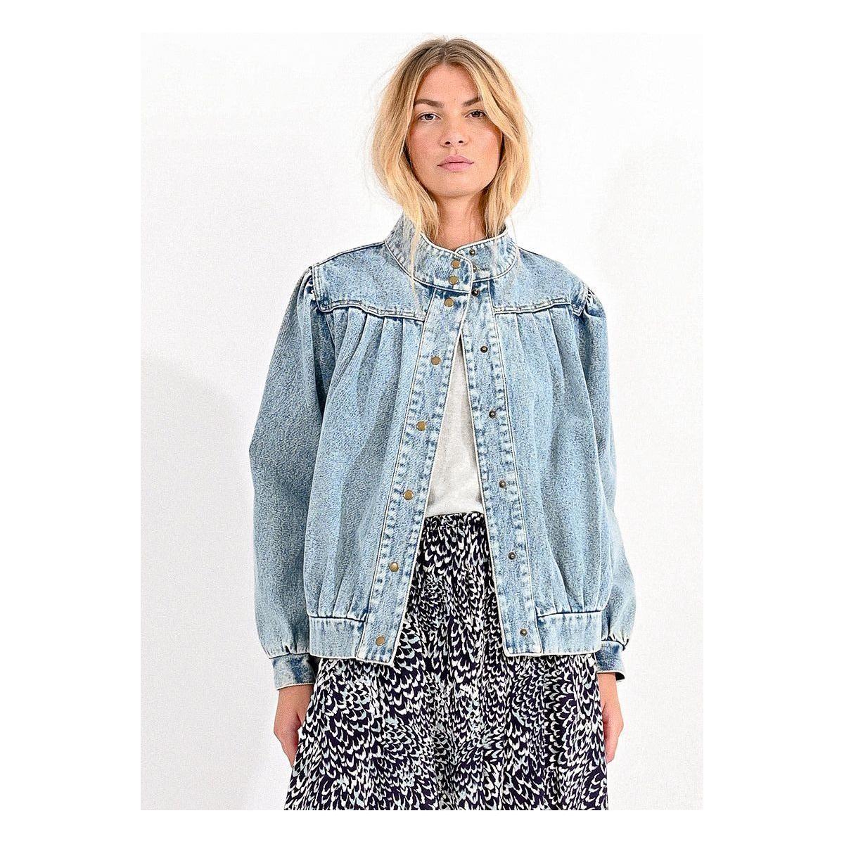 Bomber Style Jean Jacket