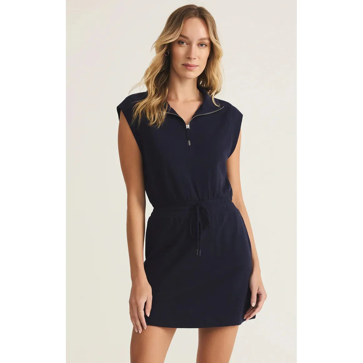 Club Quarter Zip Active Mini Dress