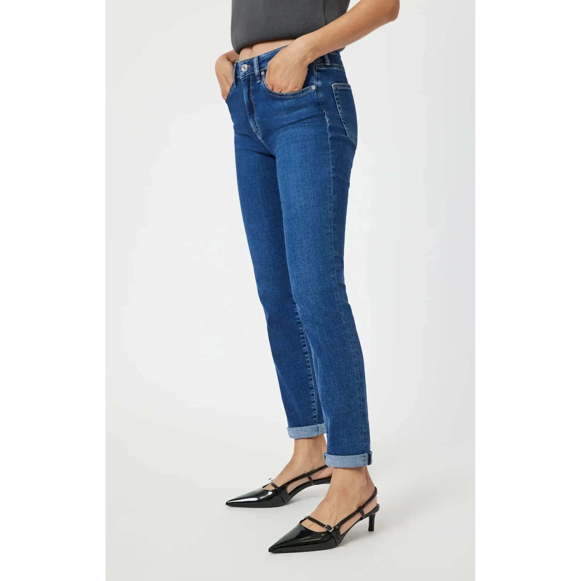 Kathleen Slim Boyfriend Jeans | Mid Rise