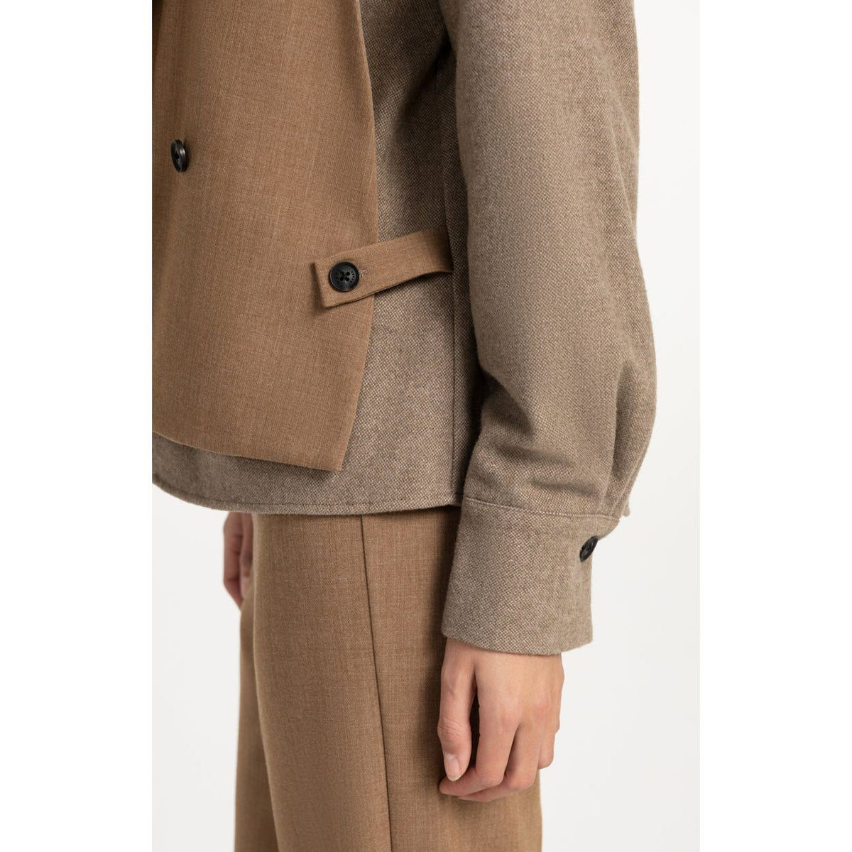 Contrast Fabric Blazer