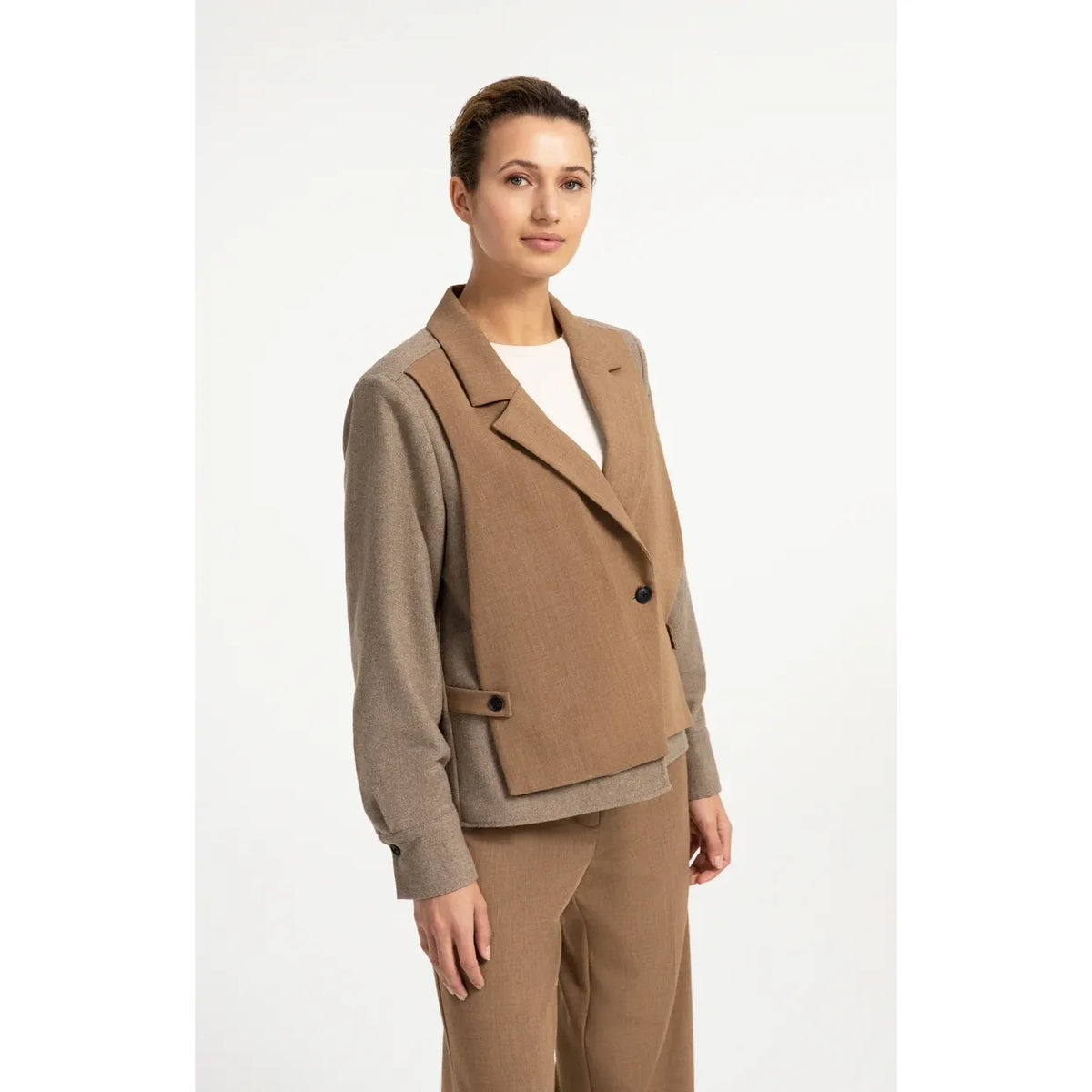 Contrast Fabric Blazer