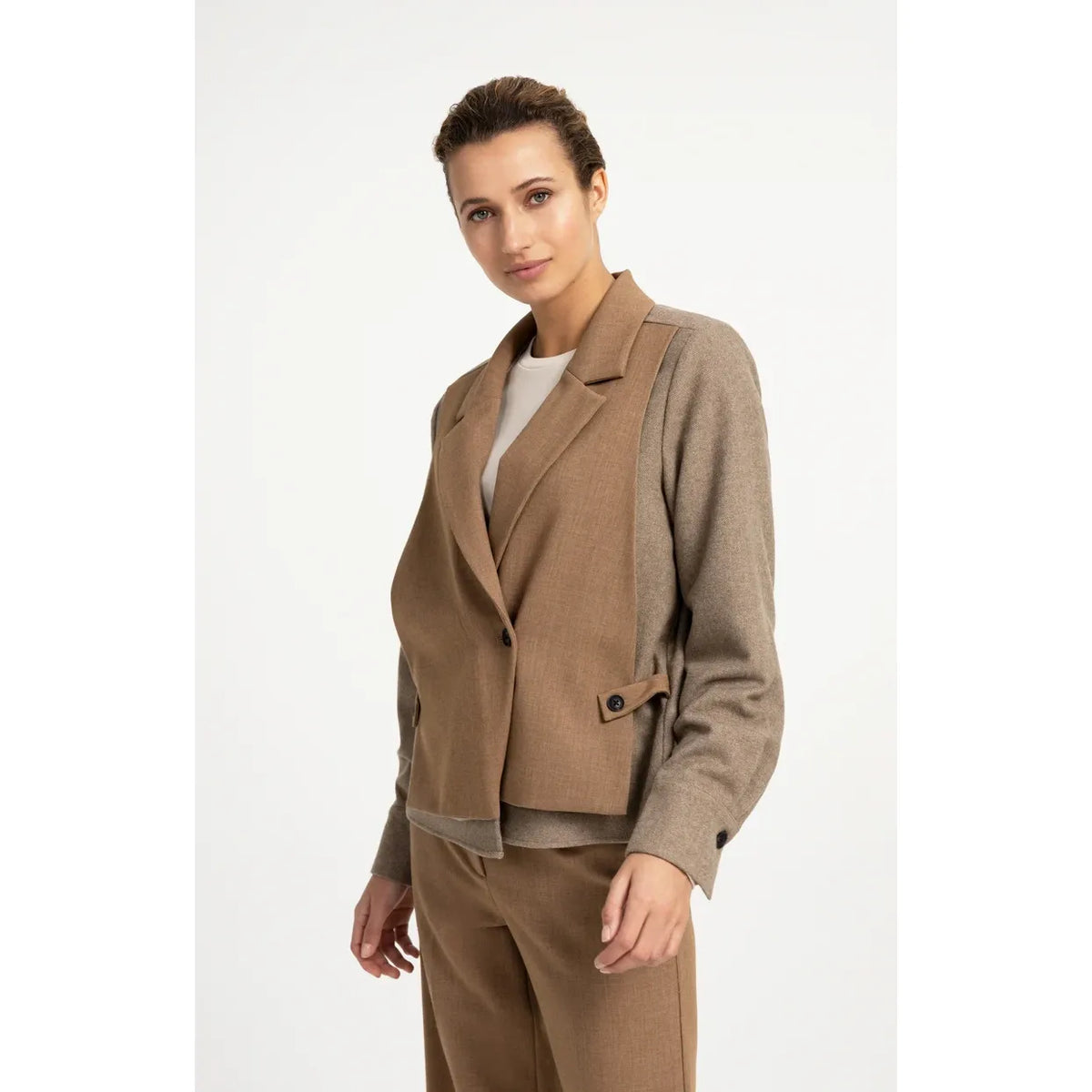 Contrast Fabric Blazer