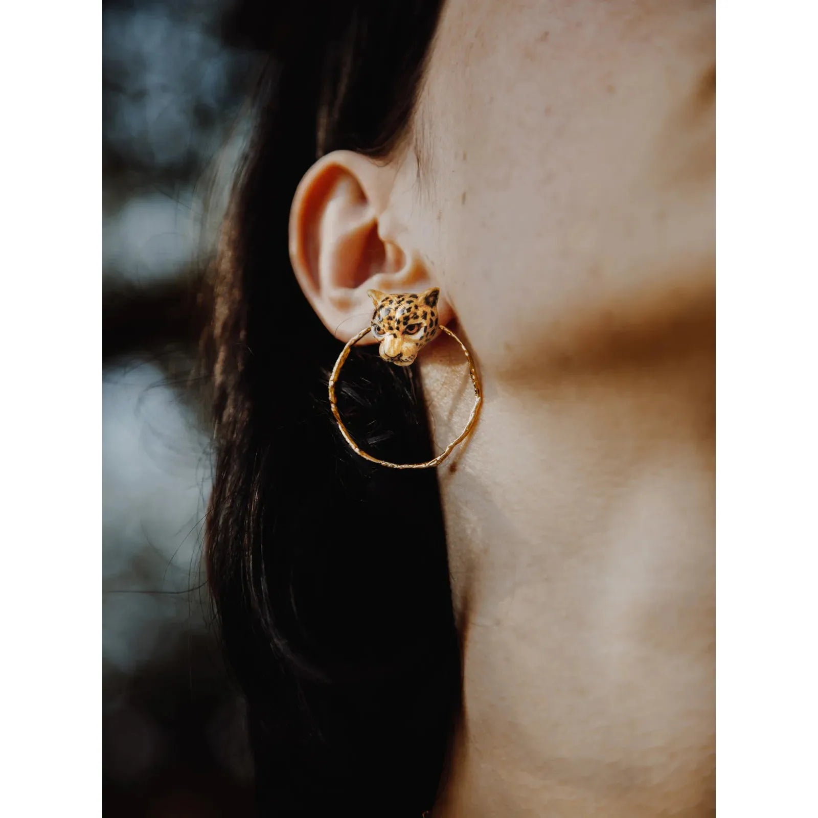 Leopard Round Earrings