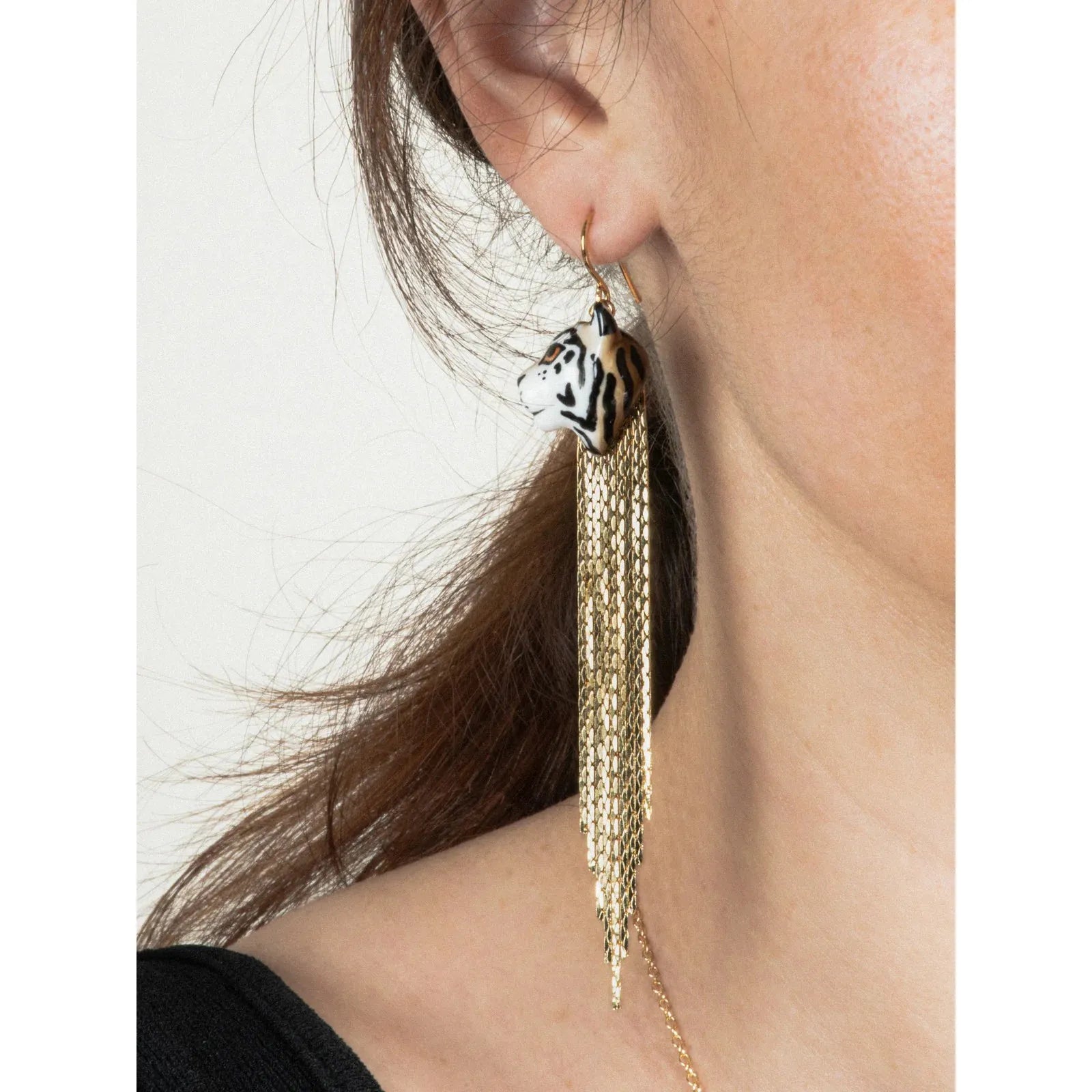 Tiger Fringe Earrings