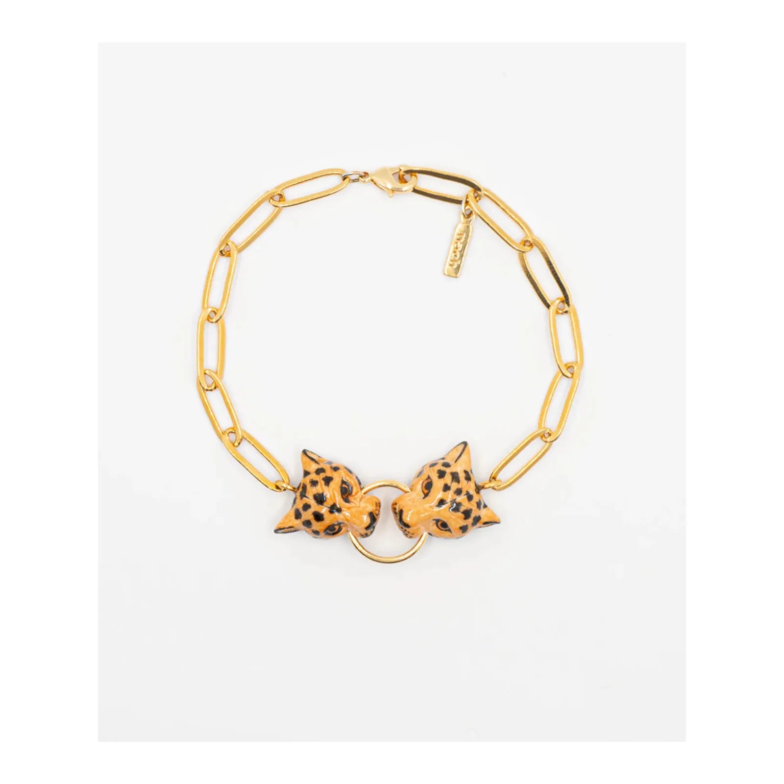 Leopard Biting Ring Bracelet