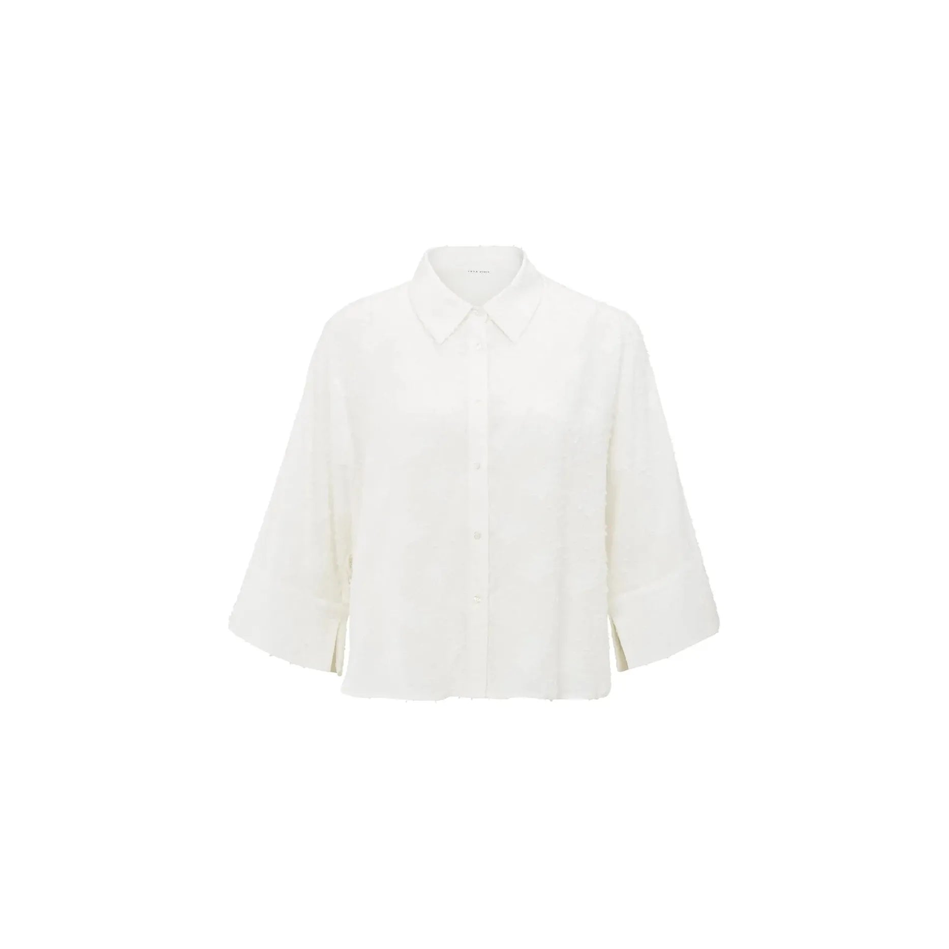 Cropped Jacquard Airy Blouse