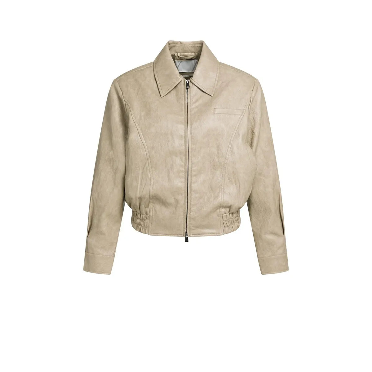 Cropped Faux Leather Jacket