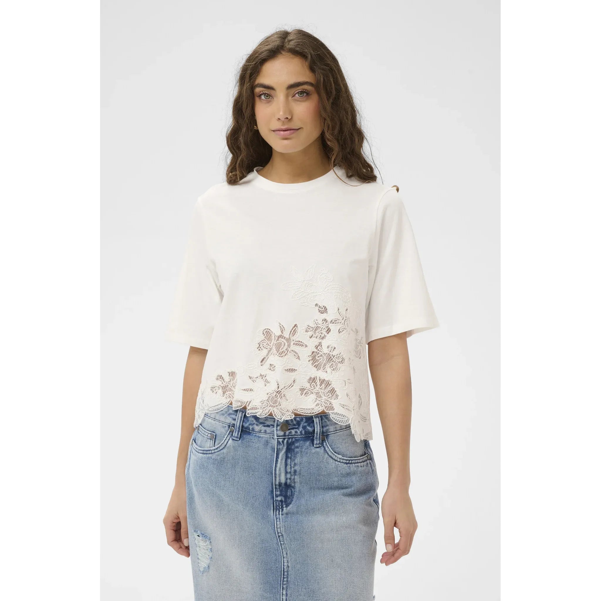 CUharley Lace Trim Tee