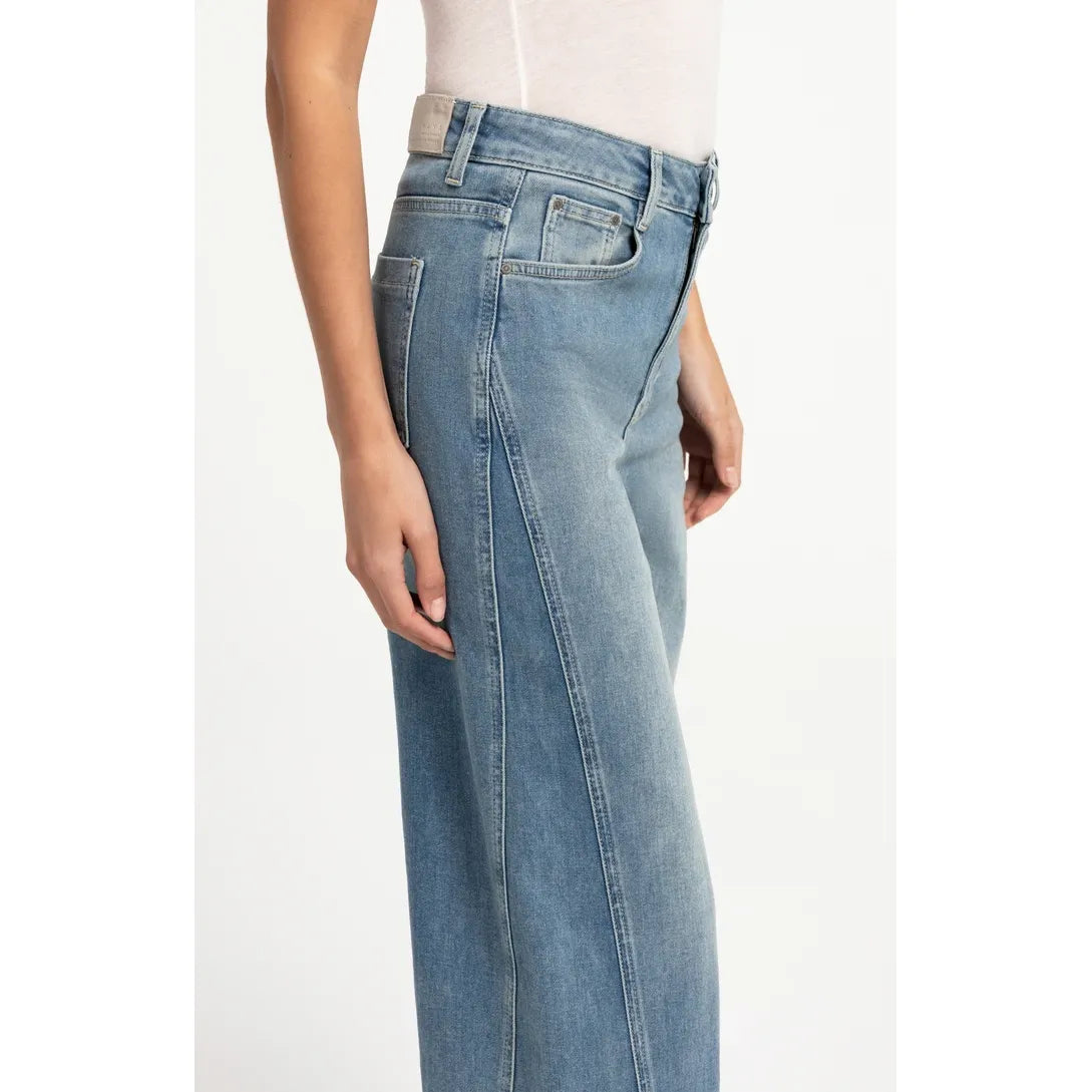 Wide Leg Jeans with Seam Details