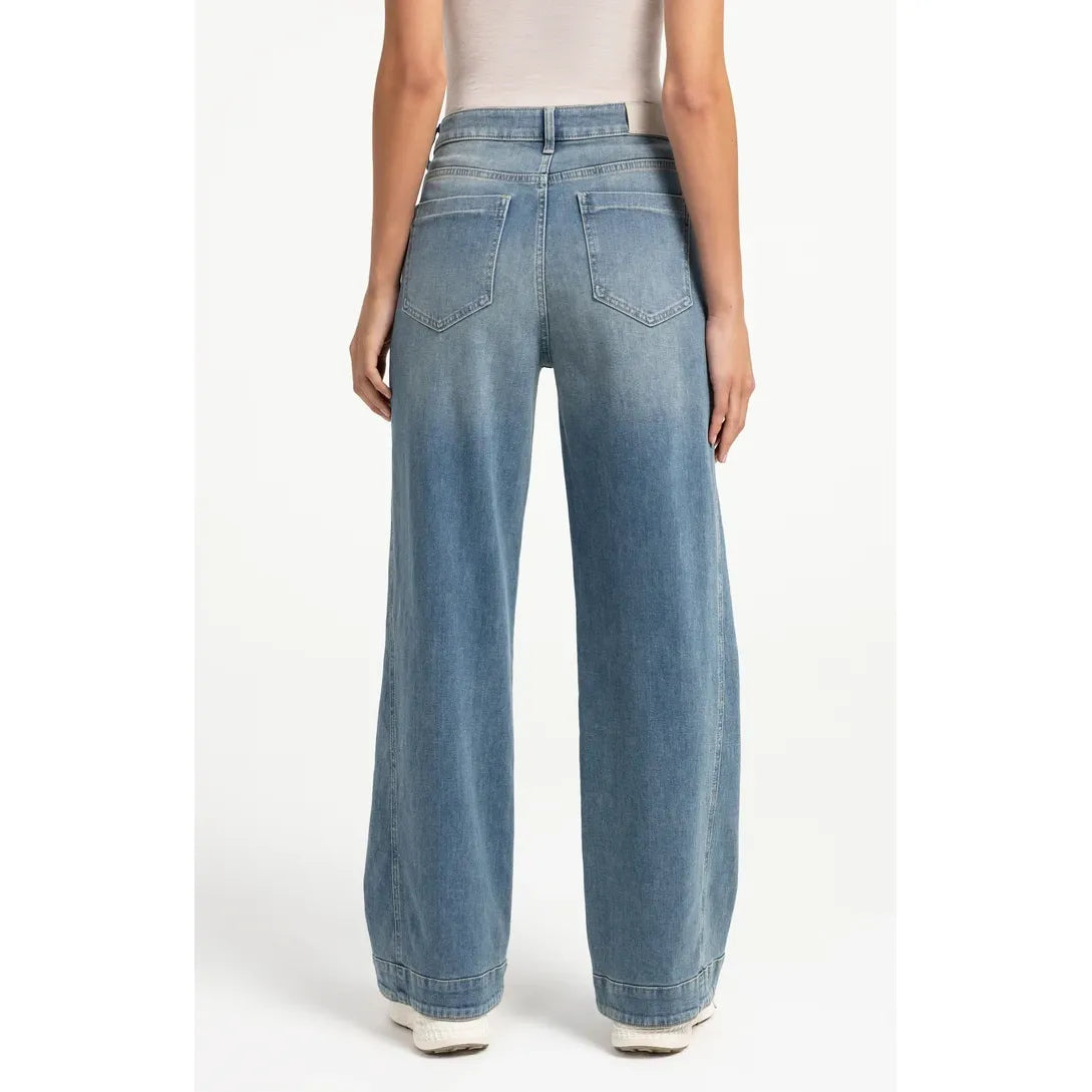 Wide Leg Jeans with Seam Details