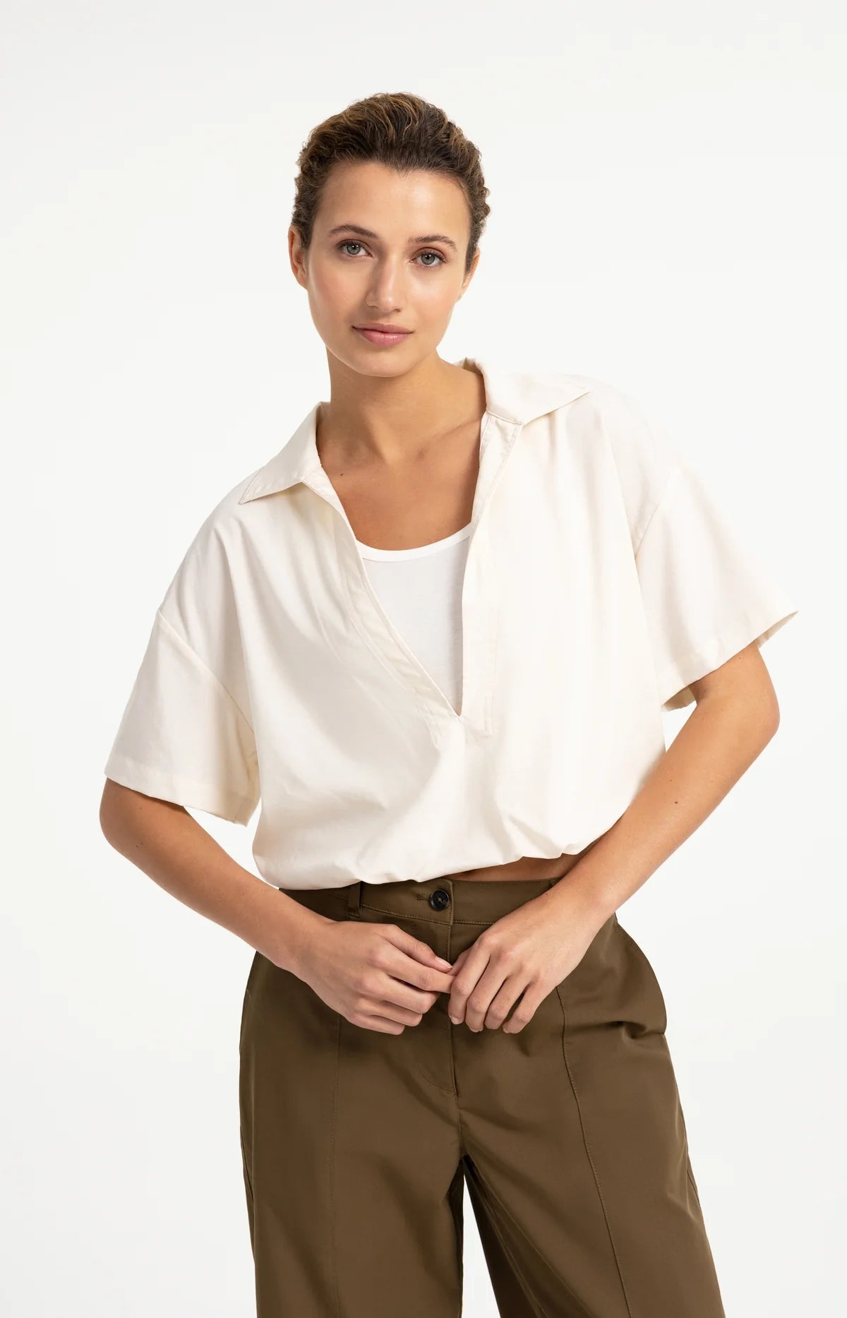 Short Sleeve Layer Balloon Top