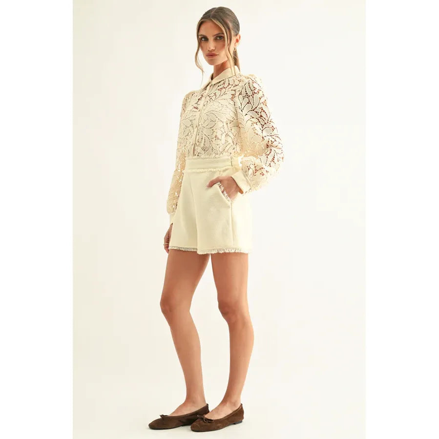 Diora Contrast Detail Lace Shirt