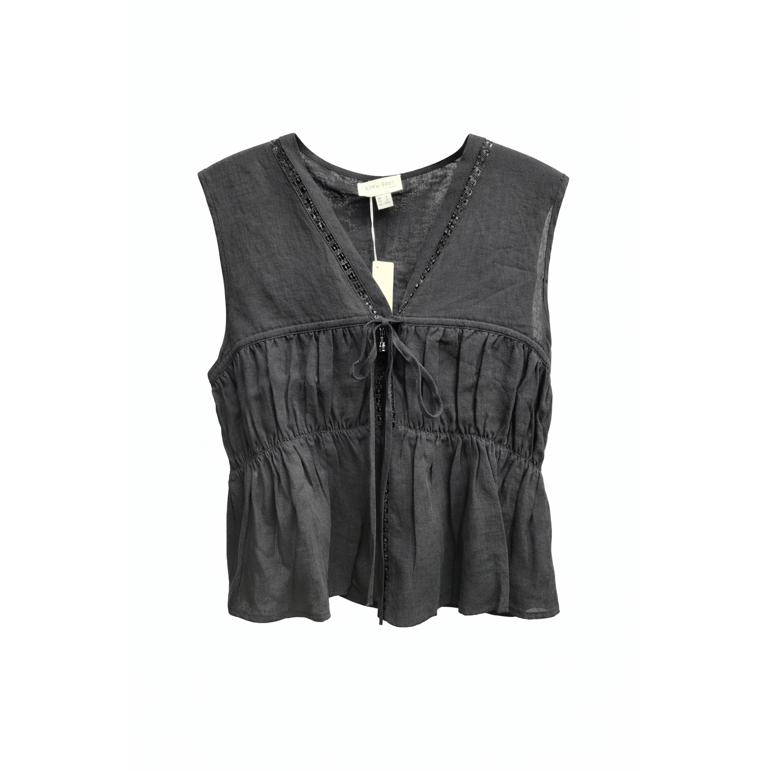 Midnight Muse Tie-Front Top
