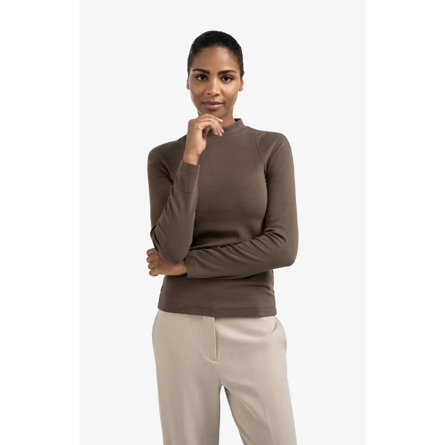 Long Sleeve Mock Neck Top