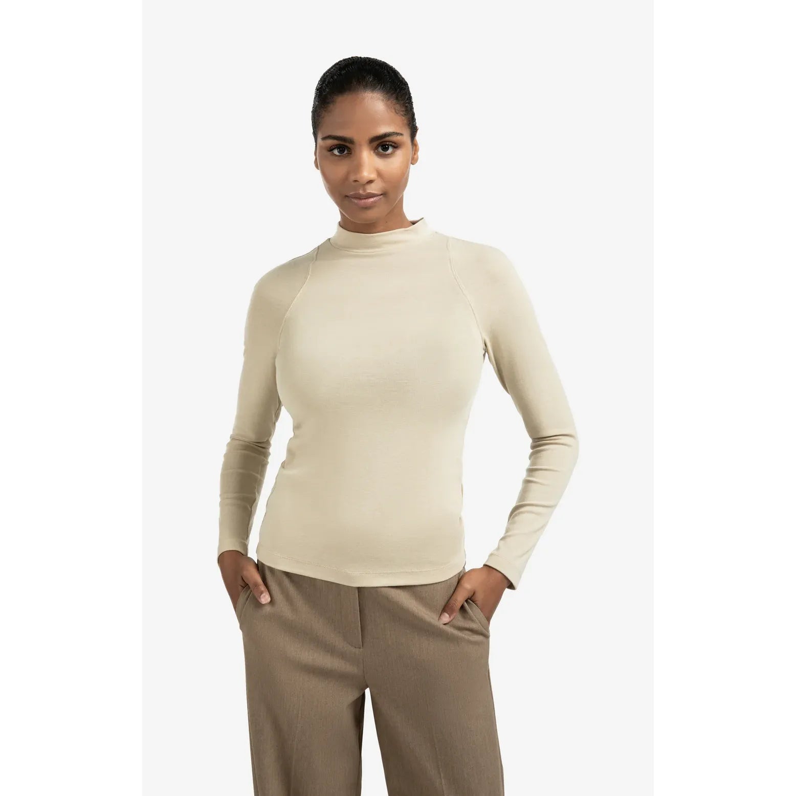 Long Sleeve Mock Neck Top