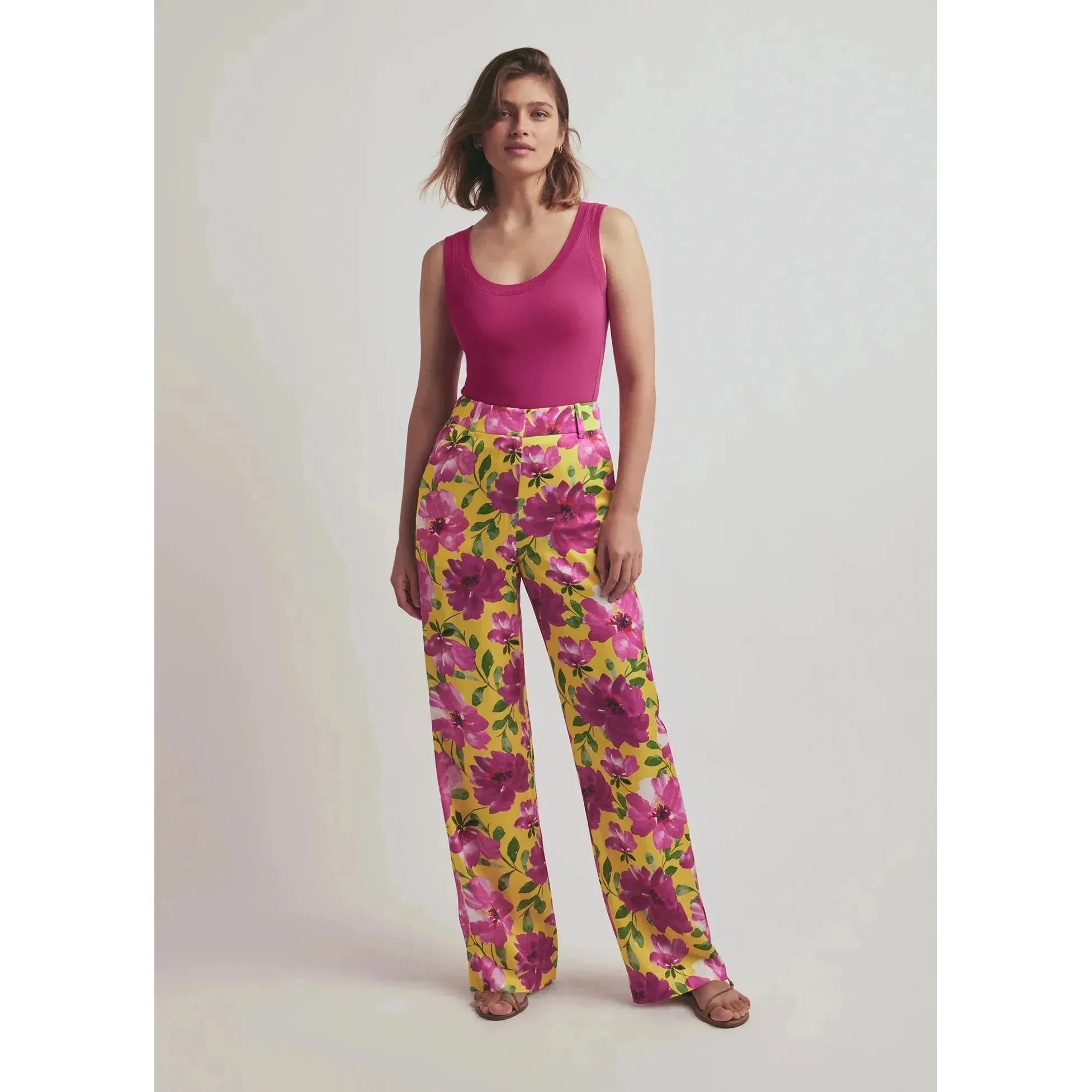 The Fiona Pant - Bold Camellia