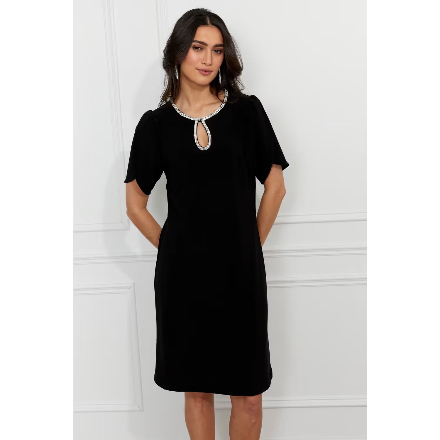 Jewel Embellished Shift Dress Style 259019