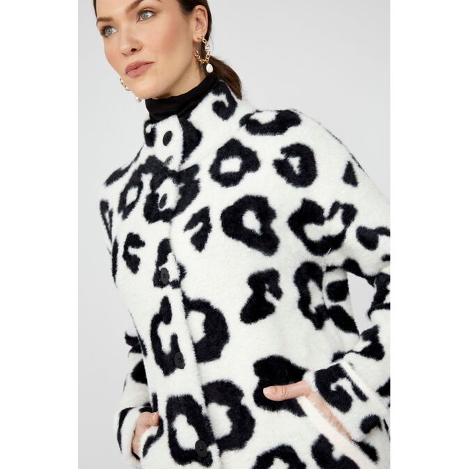 Frank Lyman Animal Print High-Neck Jacket — Style 253723