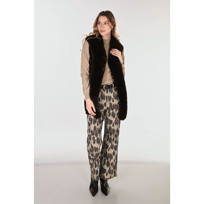 Faux Fur Brown Vest - Style 263766