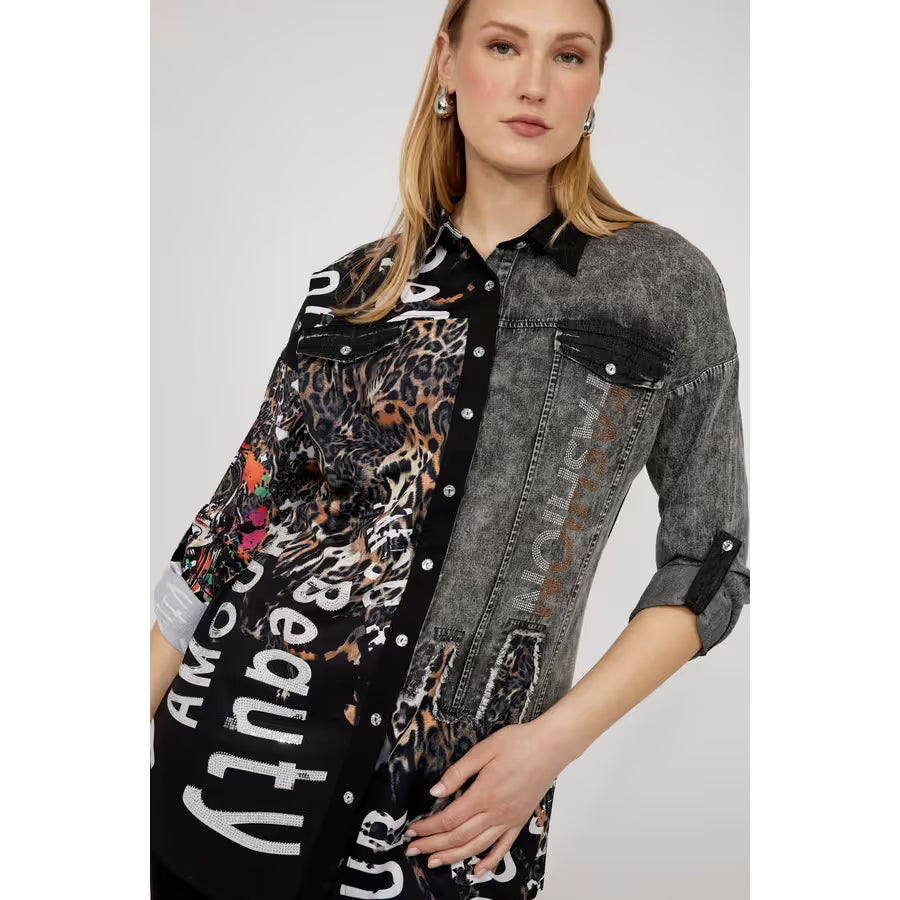 Frank Lyman Animal Print Long Sleeve Shirt – Style 253749