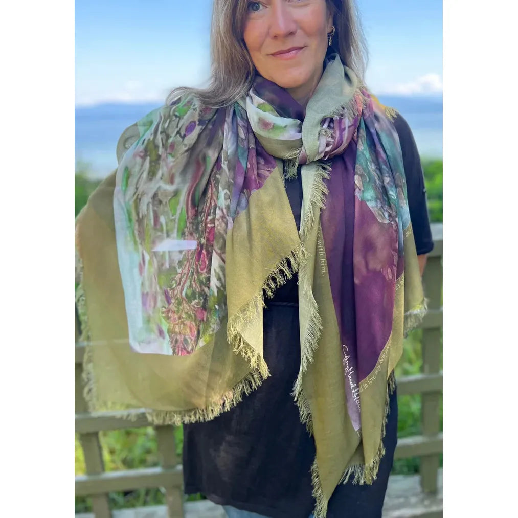 You Have Deep Roots - Hand Painted Luxury Silk Scarves