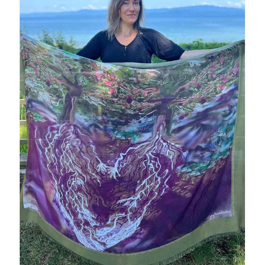 You Have Deep Roots - Hand Painted Luxury Silk Scarves