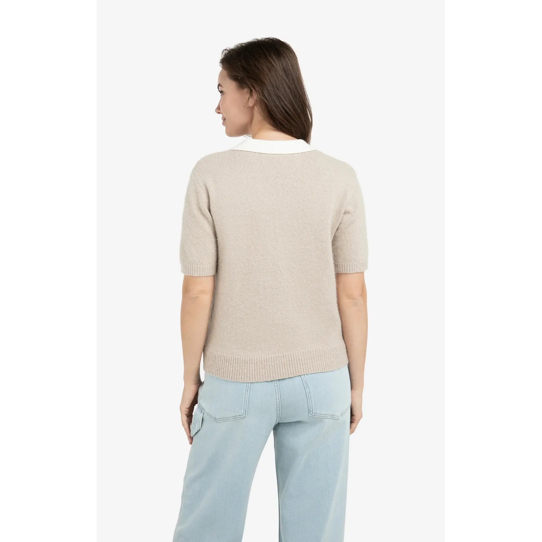 Collared Short Sleeve Sweater