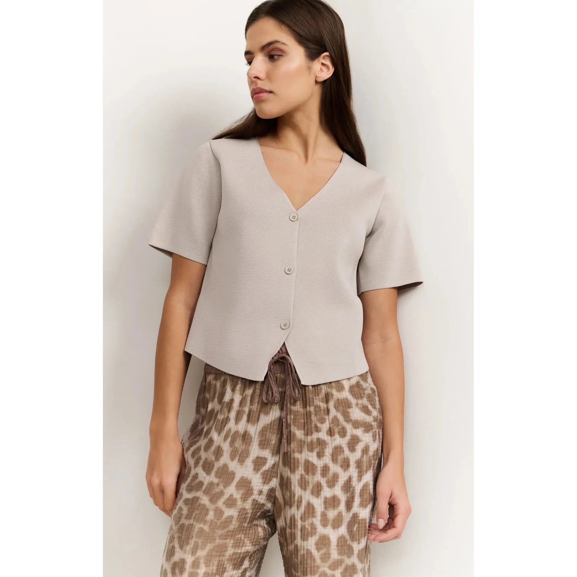 Leopard Print Wide-Leg Pants