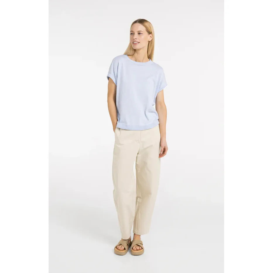 Knitted Sweater with Rolled Edges