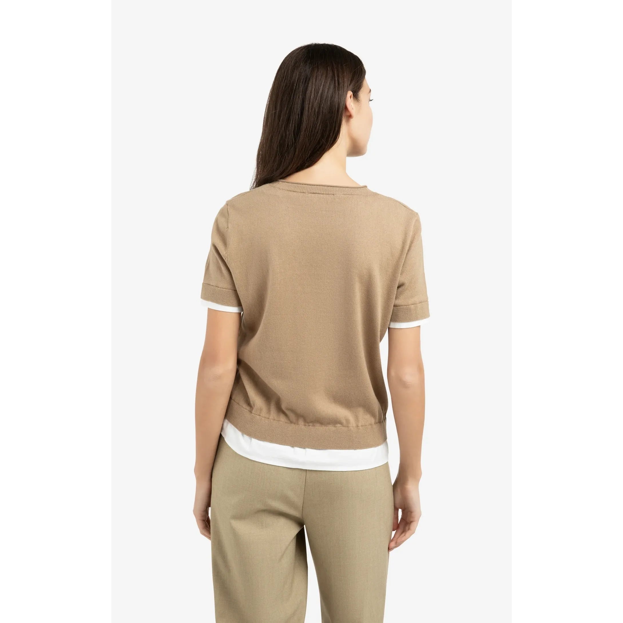 Double Blouse Hem Short Sleeve Top