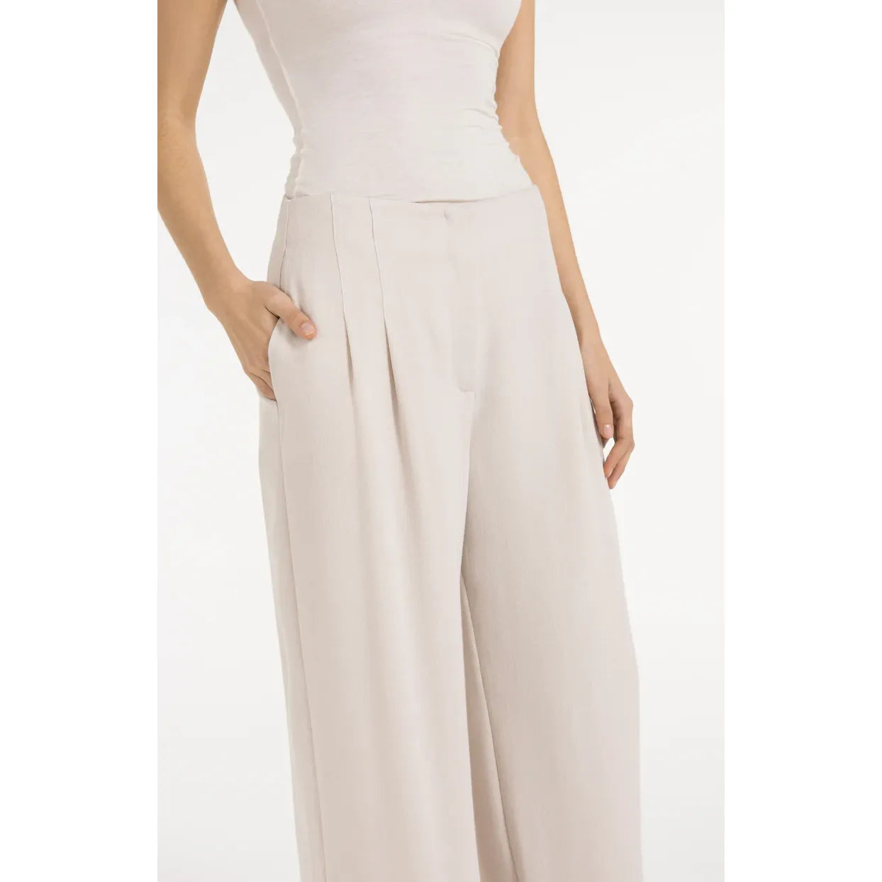 Fringe Linen Blend Trouser