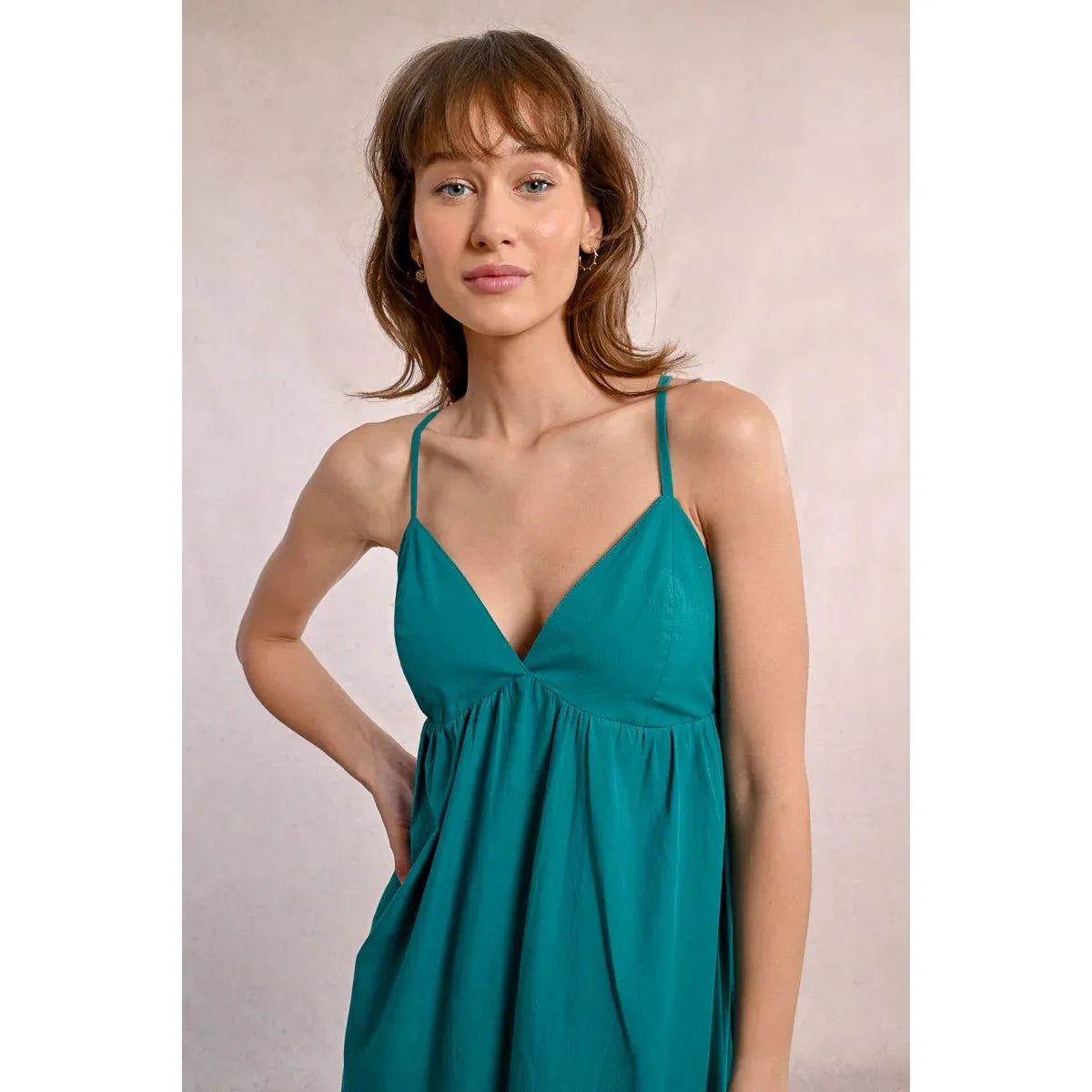 Cross-Back Ruffled Maxi Dress