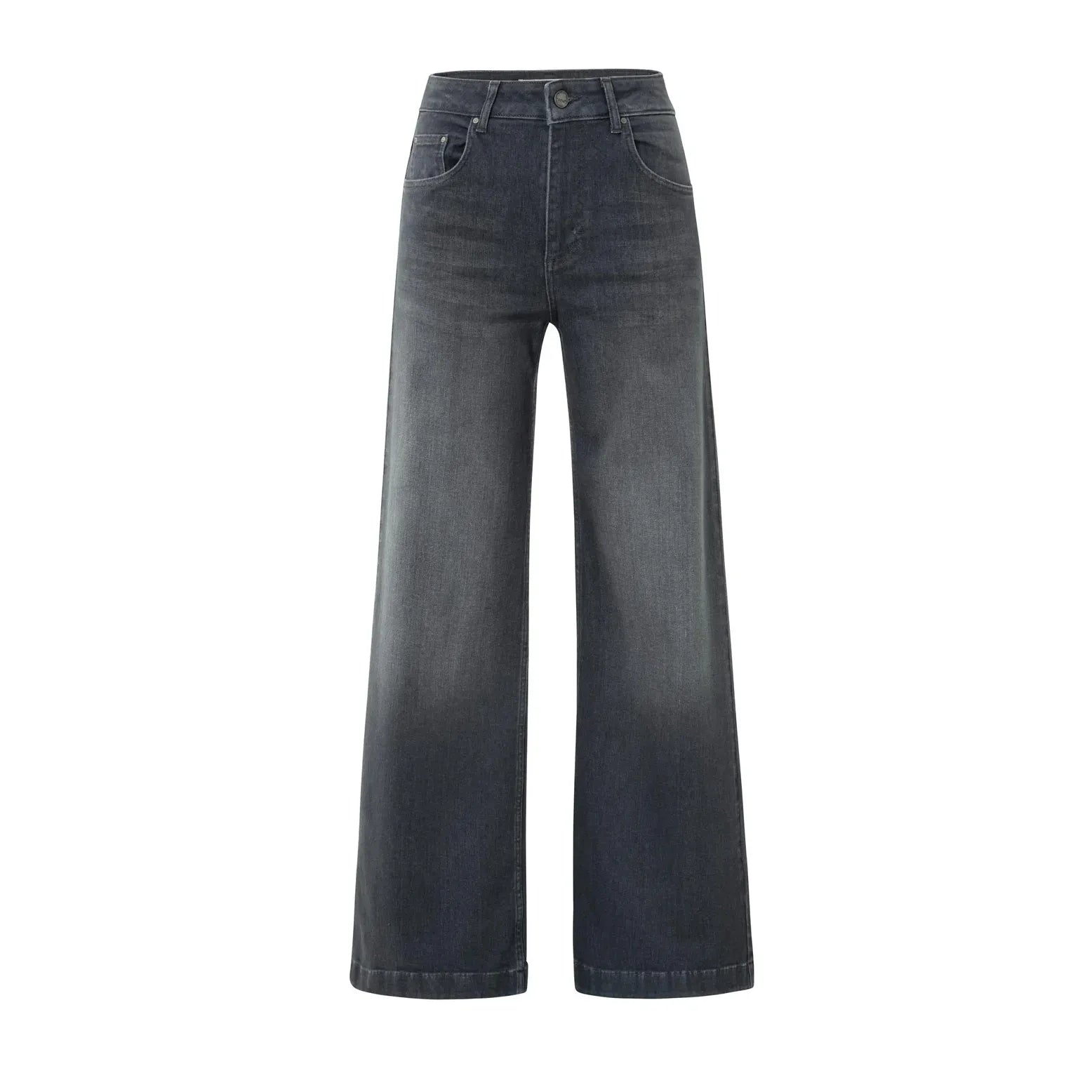 High-Rise Loose Wide Leg Grey Denim
