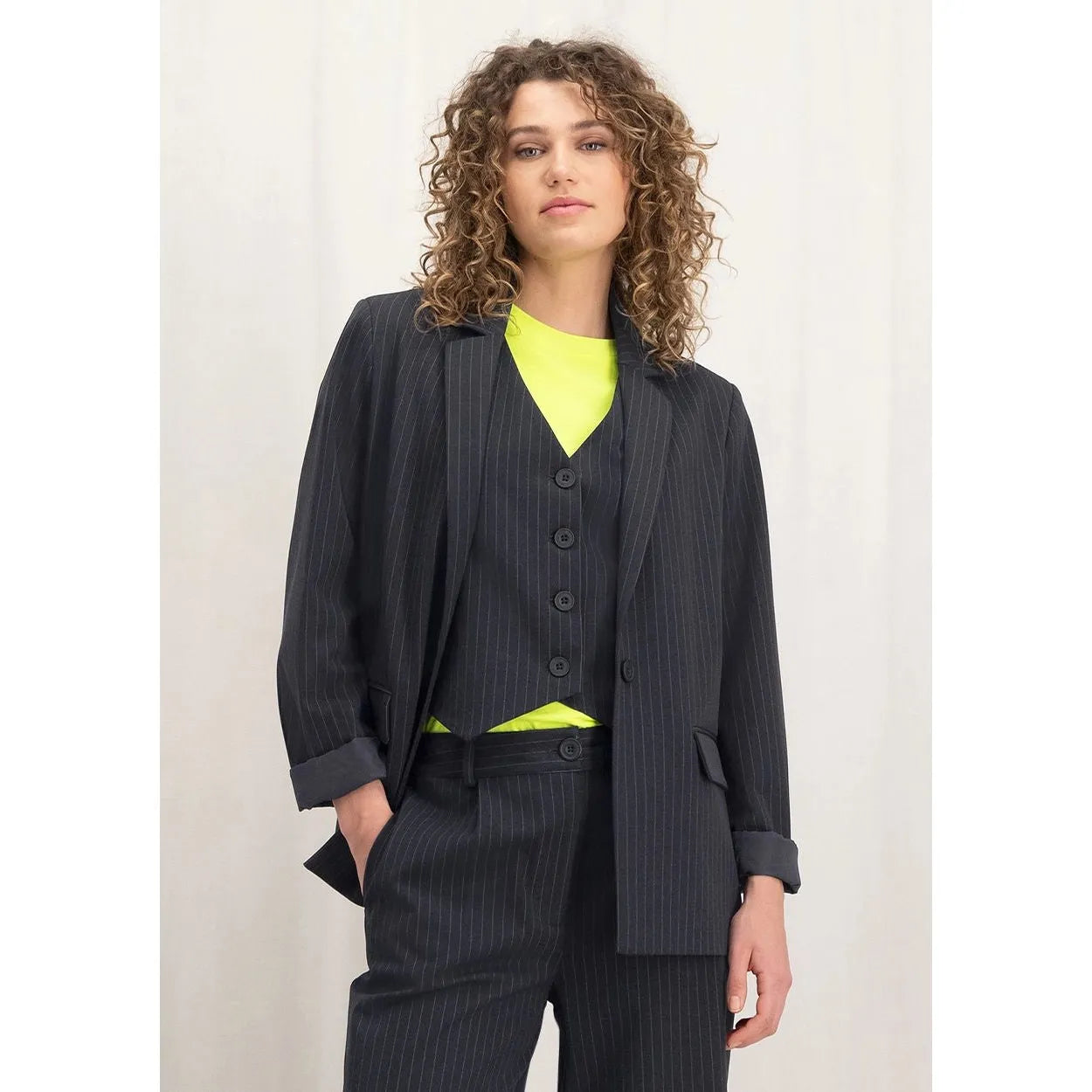 Nora Blue Pin Stripe Blazer