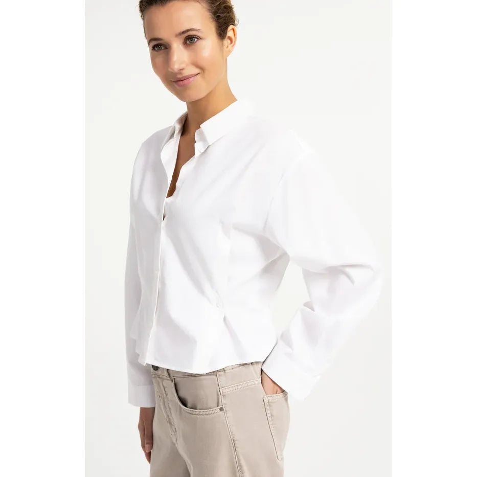 Poplin Blouse w/ Adjustable Waist