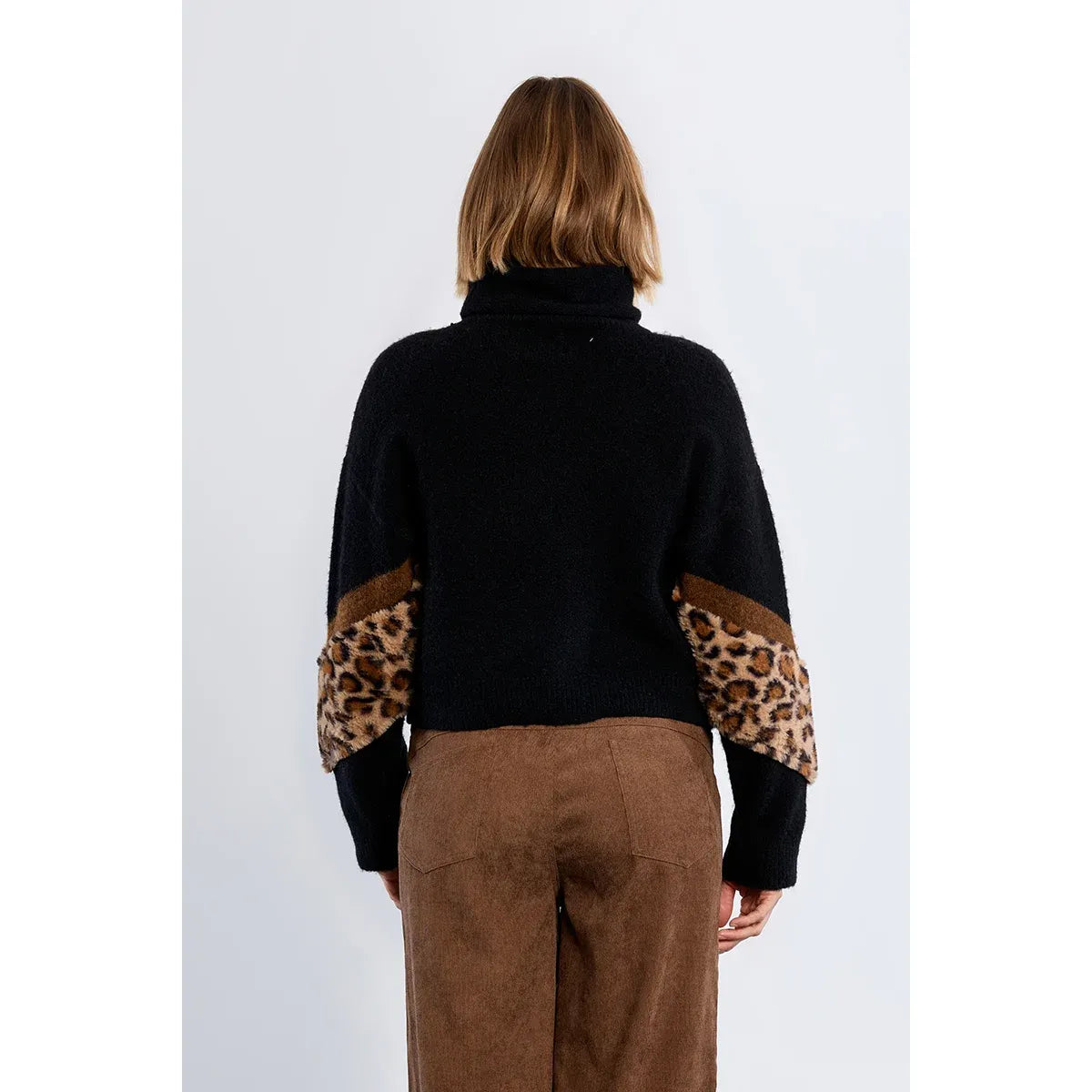 Monroe Leopard Sleeve Sweater