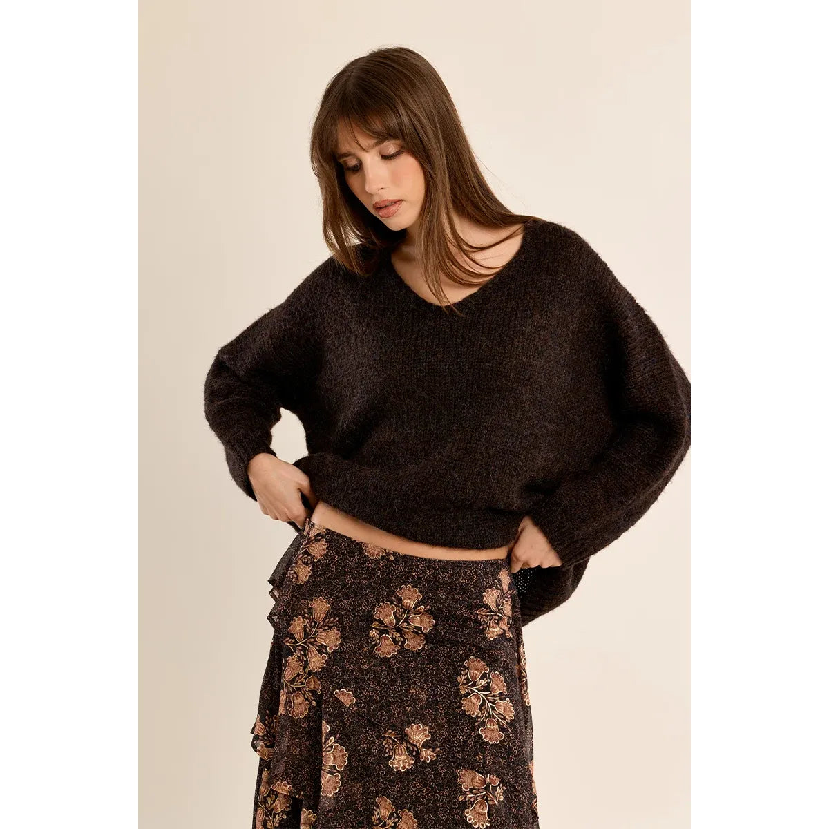 V-Neck Knit Sweater