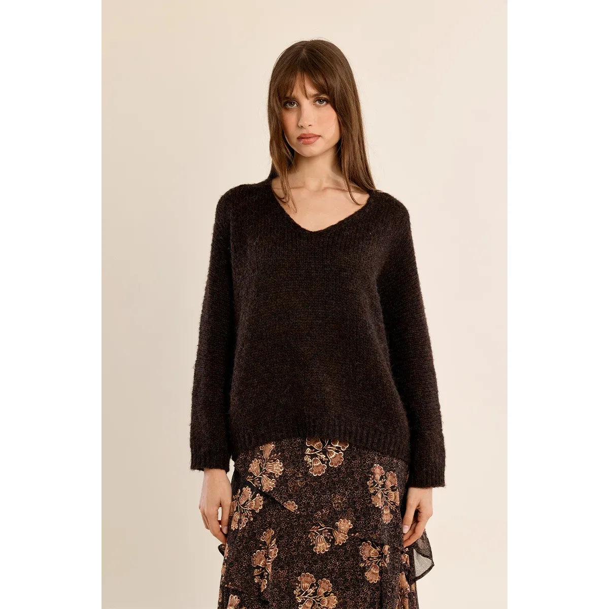 V-Neck Knit Sweater