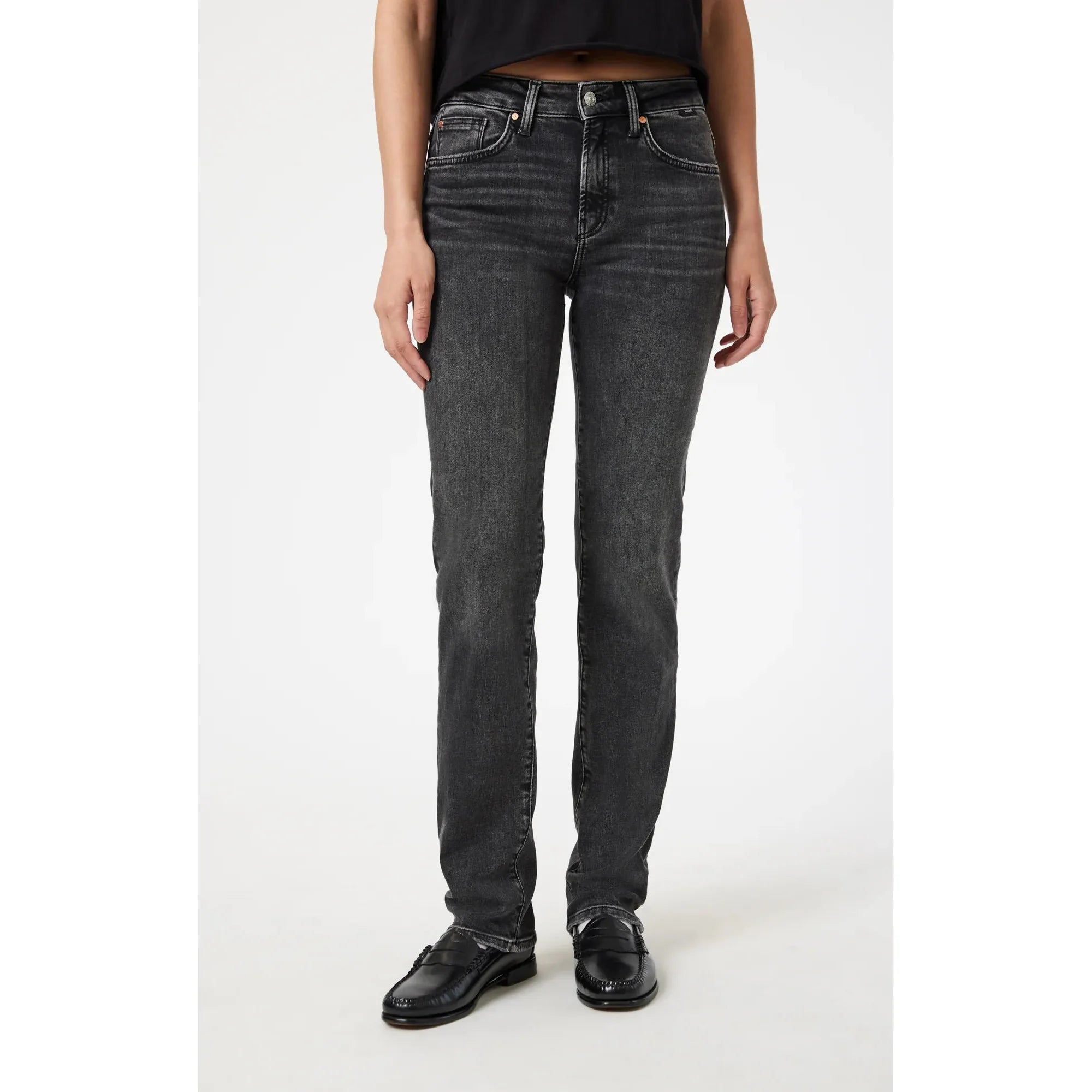 Kendra SuperSoft Straight Leg Jeans | High Rise | 32" Inseam | Dark Blue