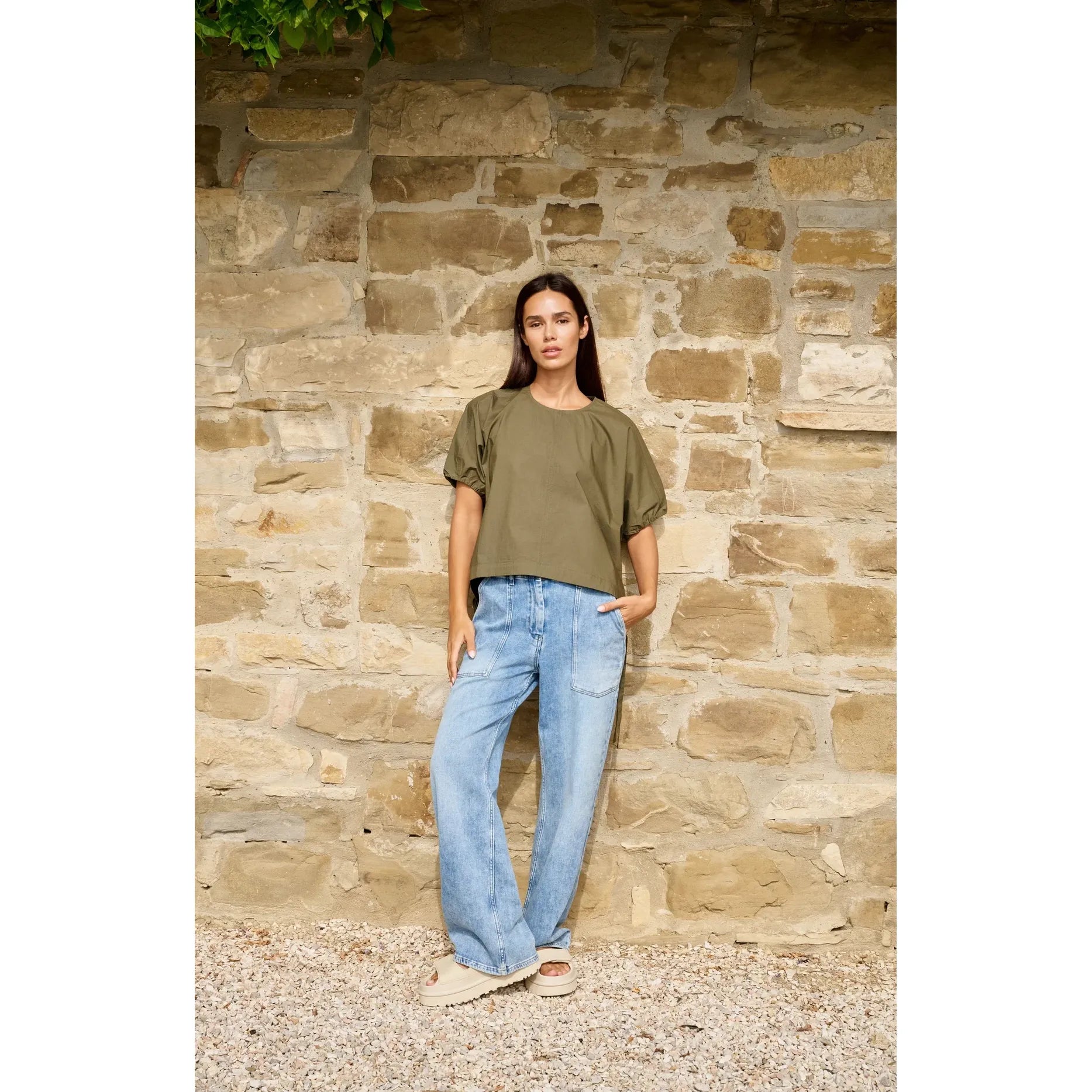 Loose Fit Worker Straight Denim Jeans