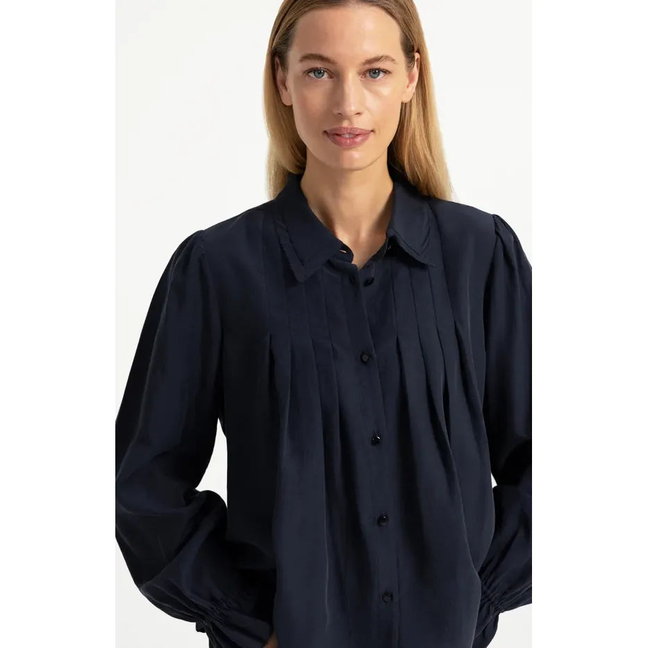 Sheer Pleated Blouse