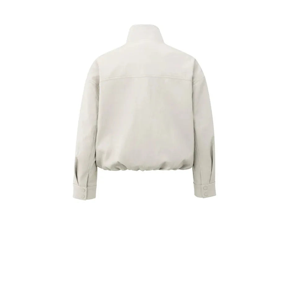 Faux Leather Jacket | Chalk White