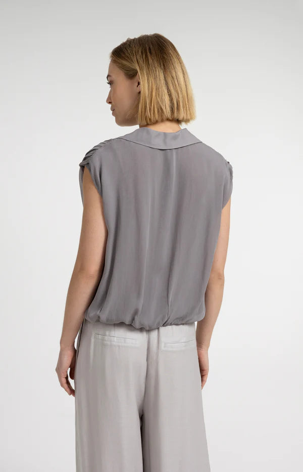 Storm Cloud Wrap Blouse