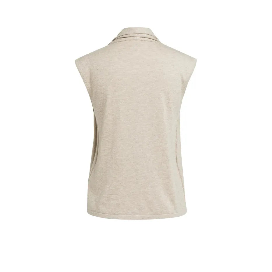 Double Layer Button Sleeveless Cardigan