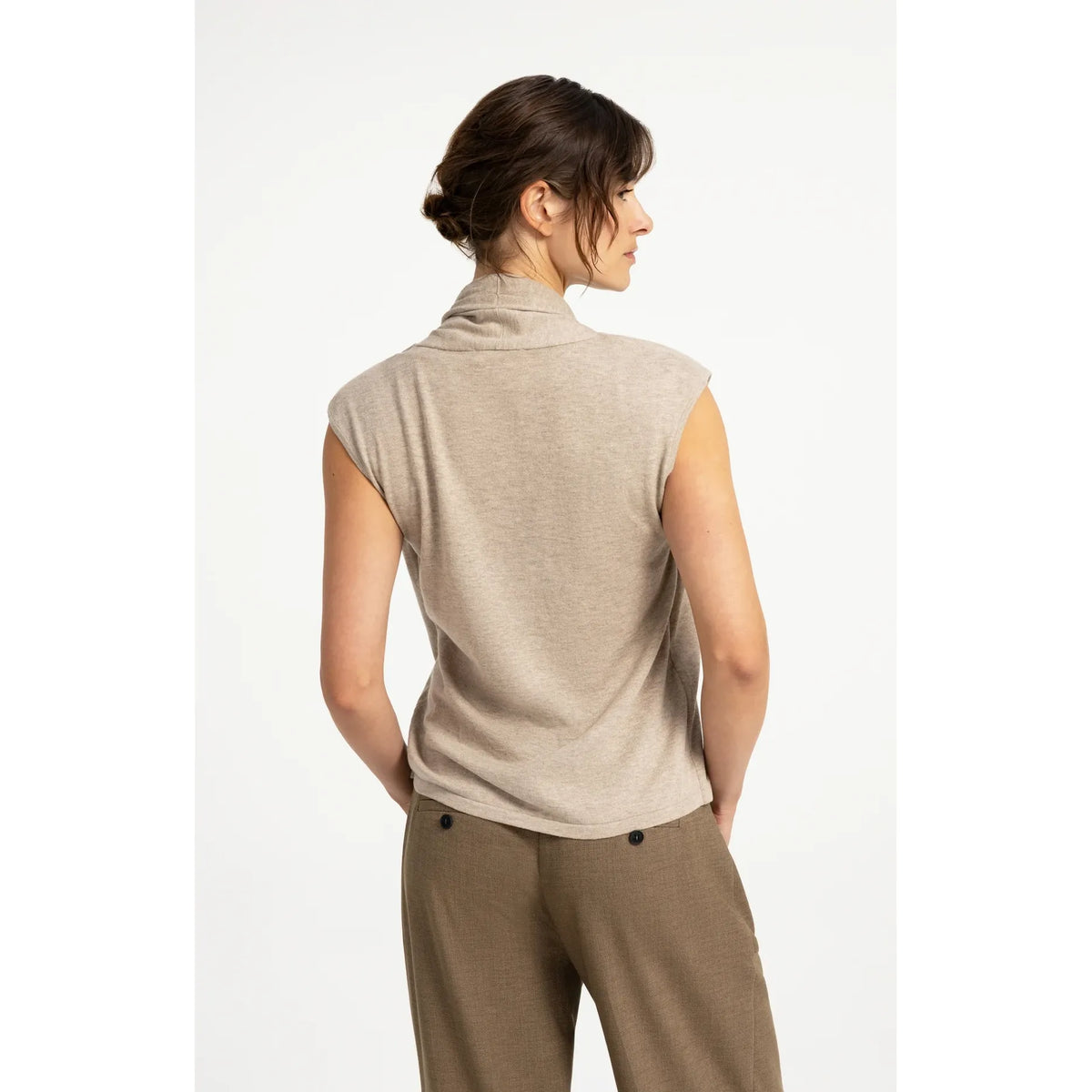 Double Layer Button Sleeveless Cardigan