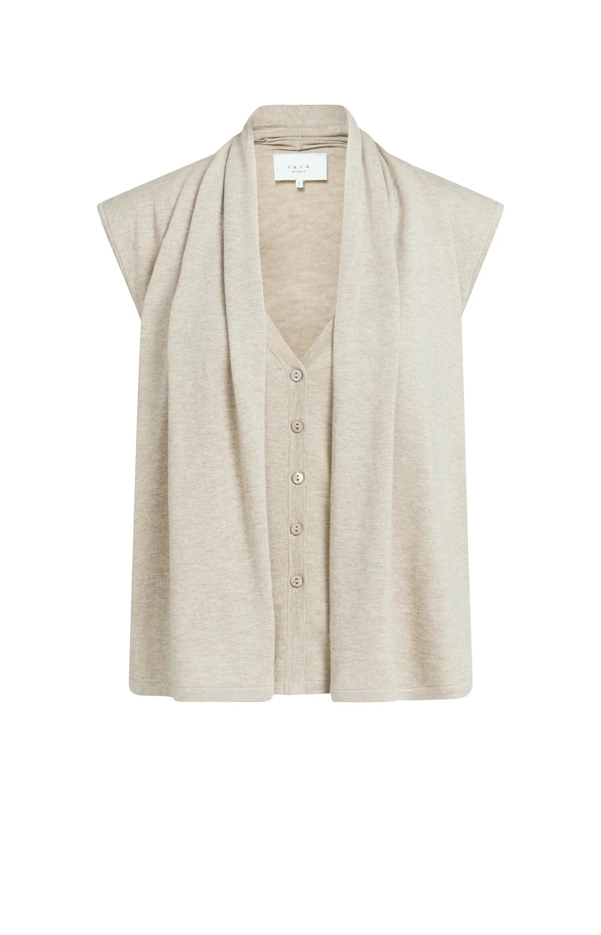Double Layer Button Sleeveless Cardigan