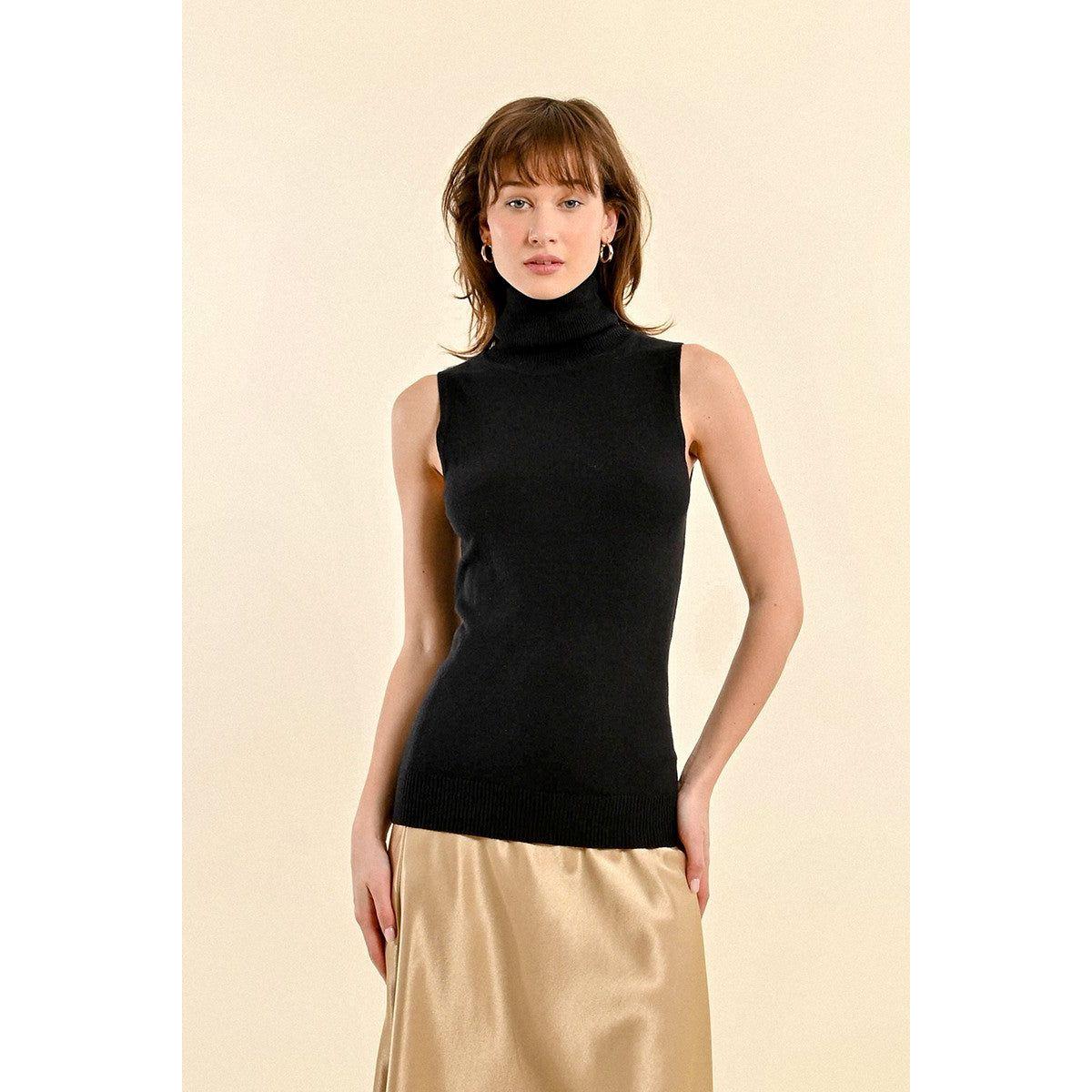 Essential Sleeveless Turtleneck Sweater