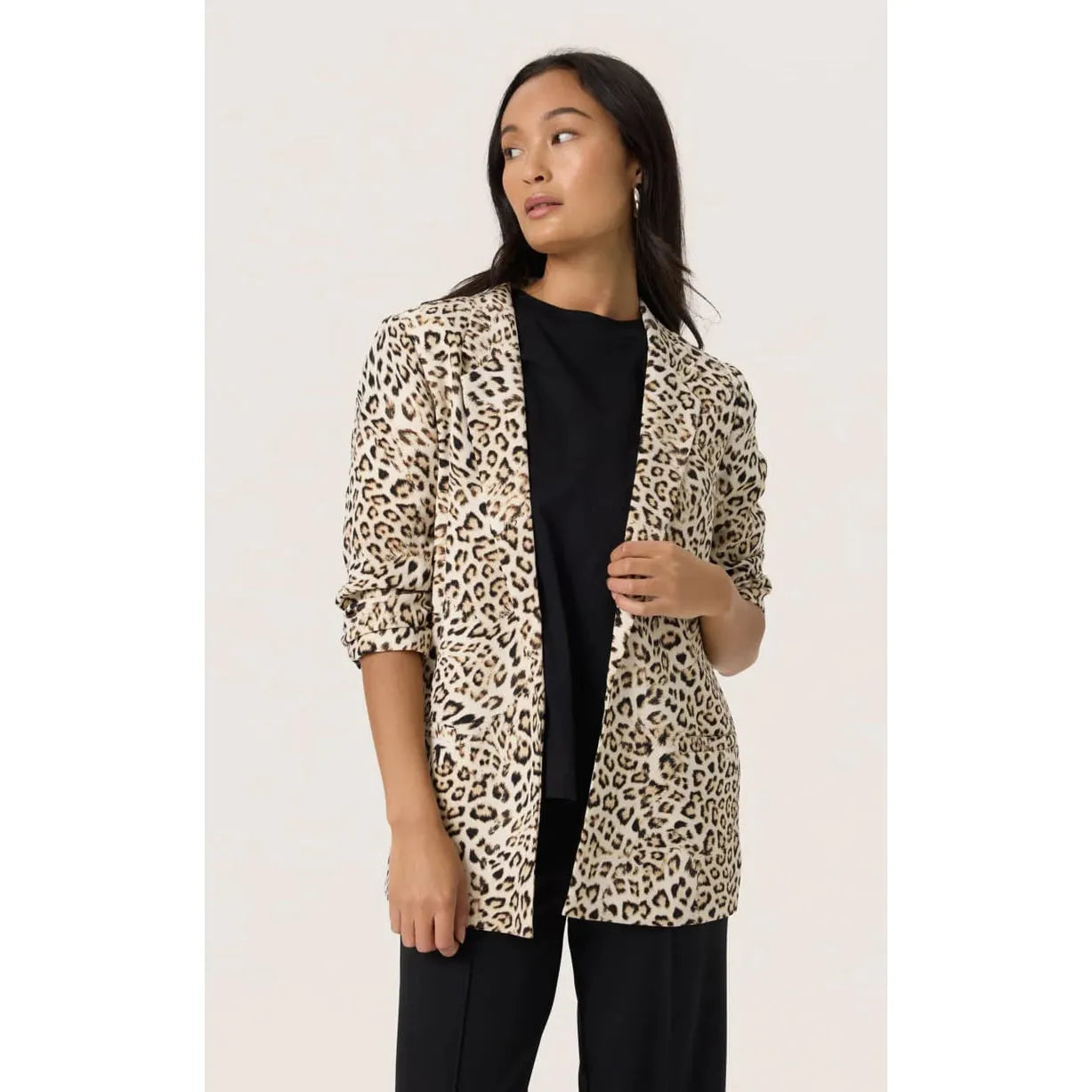 Shirley Short Sleeve Blazer Leopard Blazer