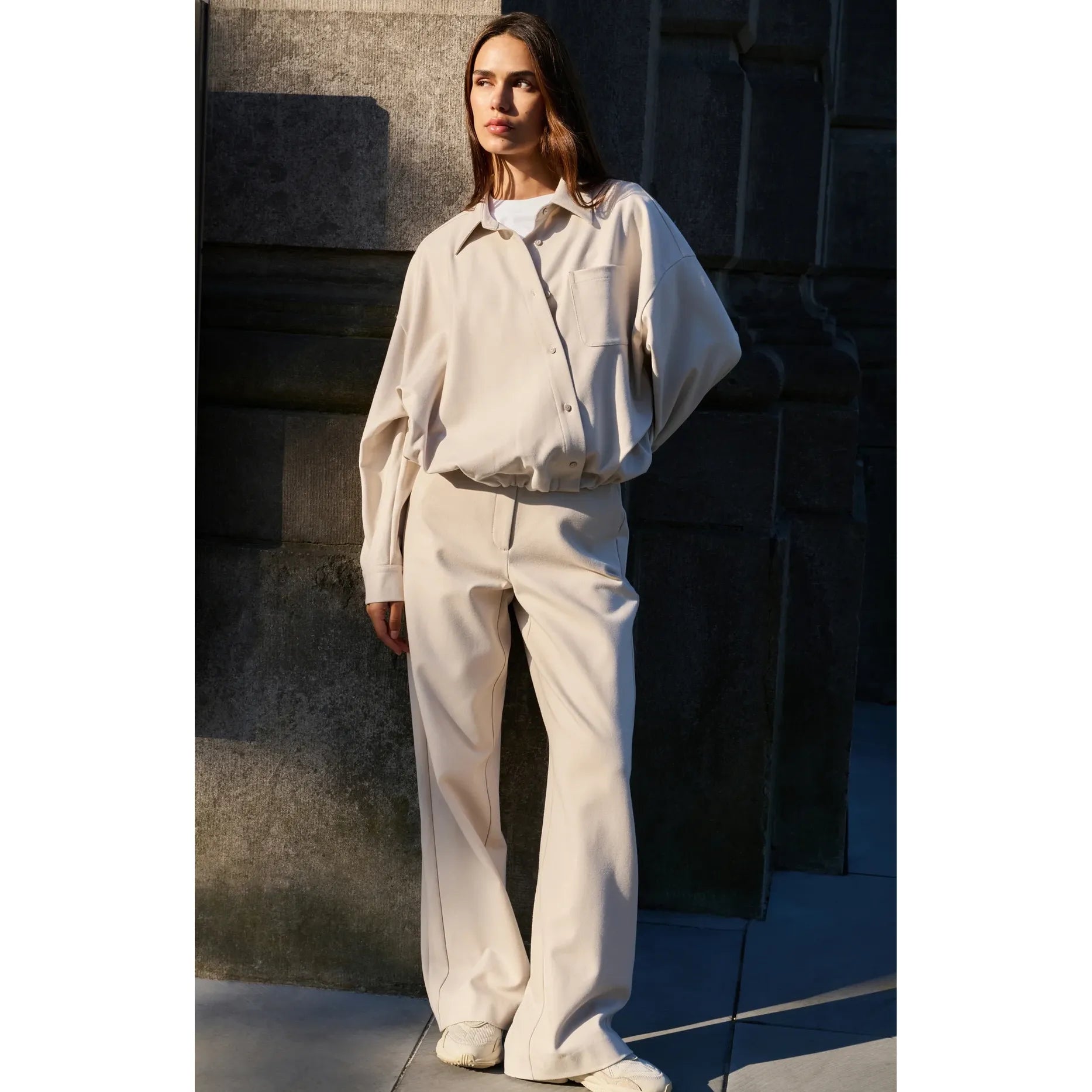 Soft Woven Wide Leg Trousers