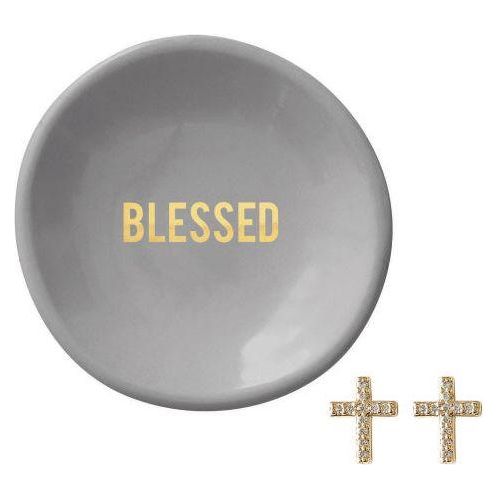 Blessed Earrings & Trinket Tray Set